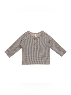 Quincy Mae Zion Shirt Indigo Gingham BRAND NEW 0-3 months
